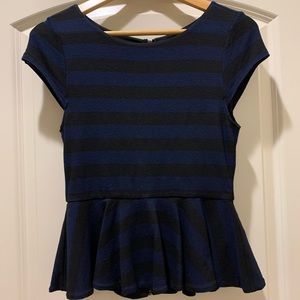 Alice + Olivia Striped Peplum Top